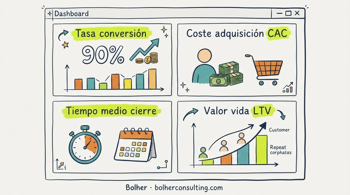 Infografía de métricas clave para medir el éxito del funnel