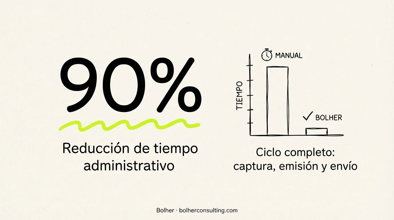 Gráfico de ahorro de tiempo mediante la automatización de facturación legal