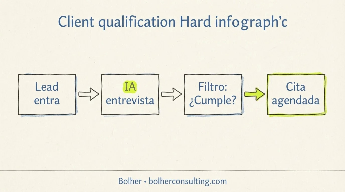 Proceso de filtrado de leads mediante IA antes de llegar al equipo de ventas